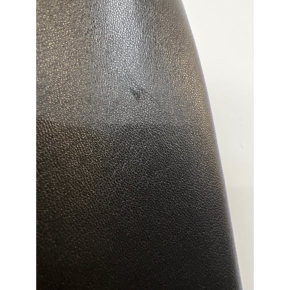 Winlit Solid Black Leather Jacket Long Coat Soft Luxurious Medium Size Unisex - Picture 12 of 12